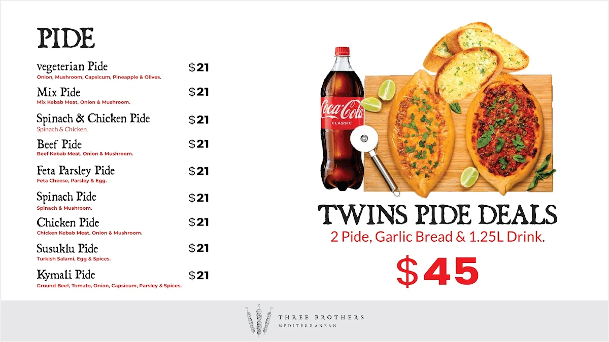 Menu, The Three Brothers