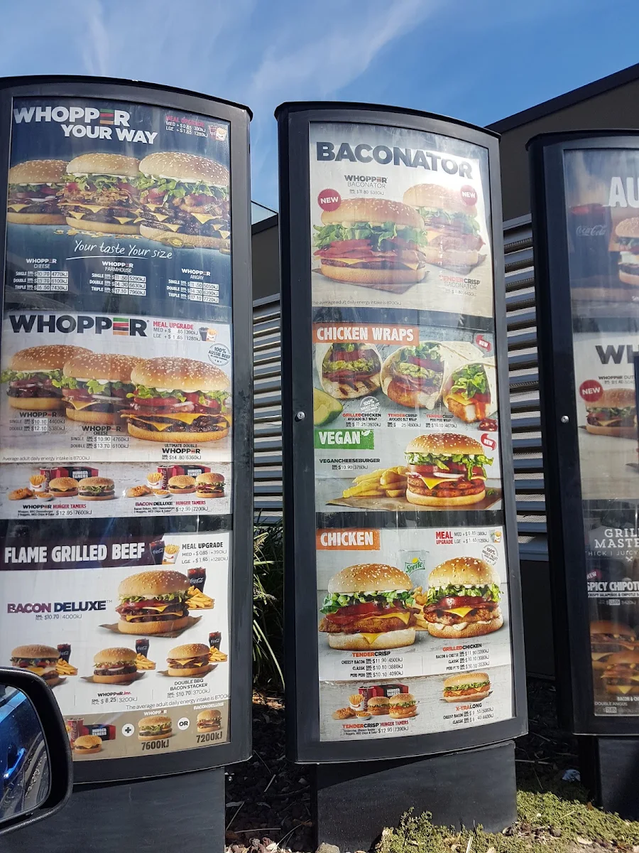 Menu, Hungry Jack's Burgers Heatherton