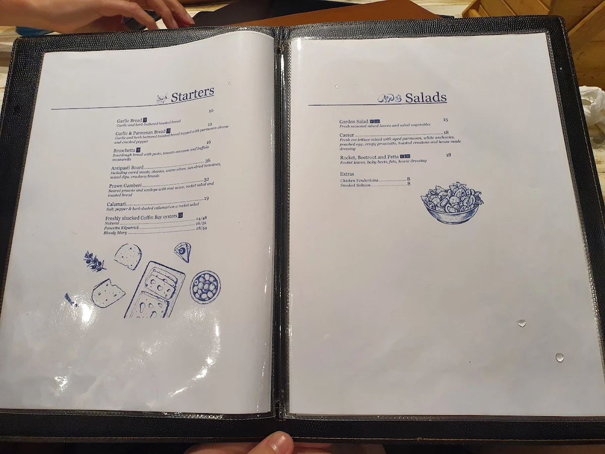 Menu, Sorrento Restaurant & Bar