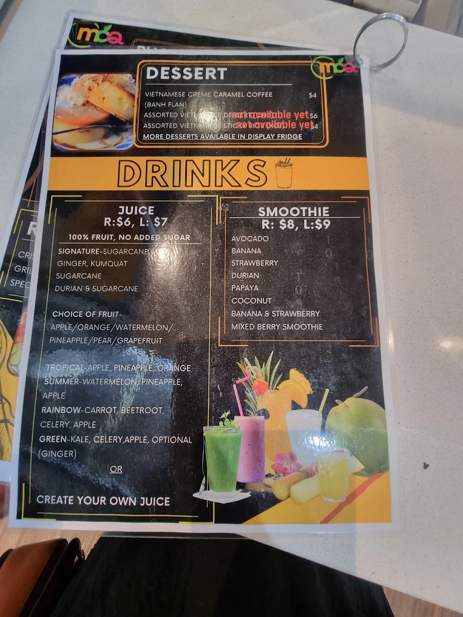 Menu, MCQ Vietnamese Street Food