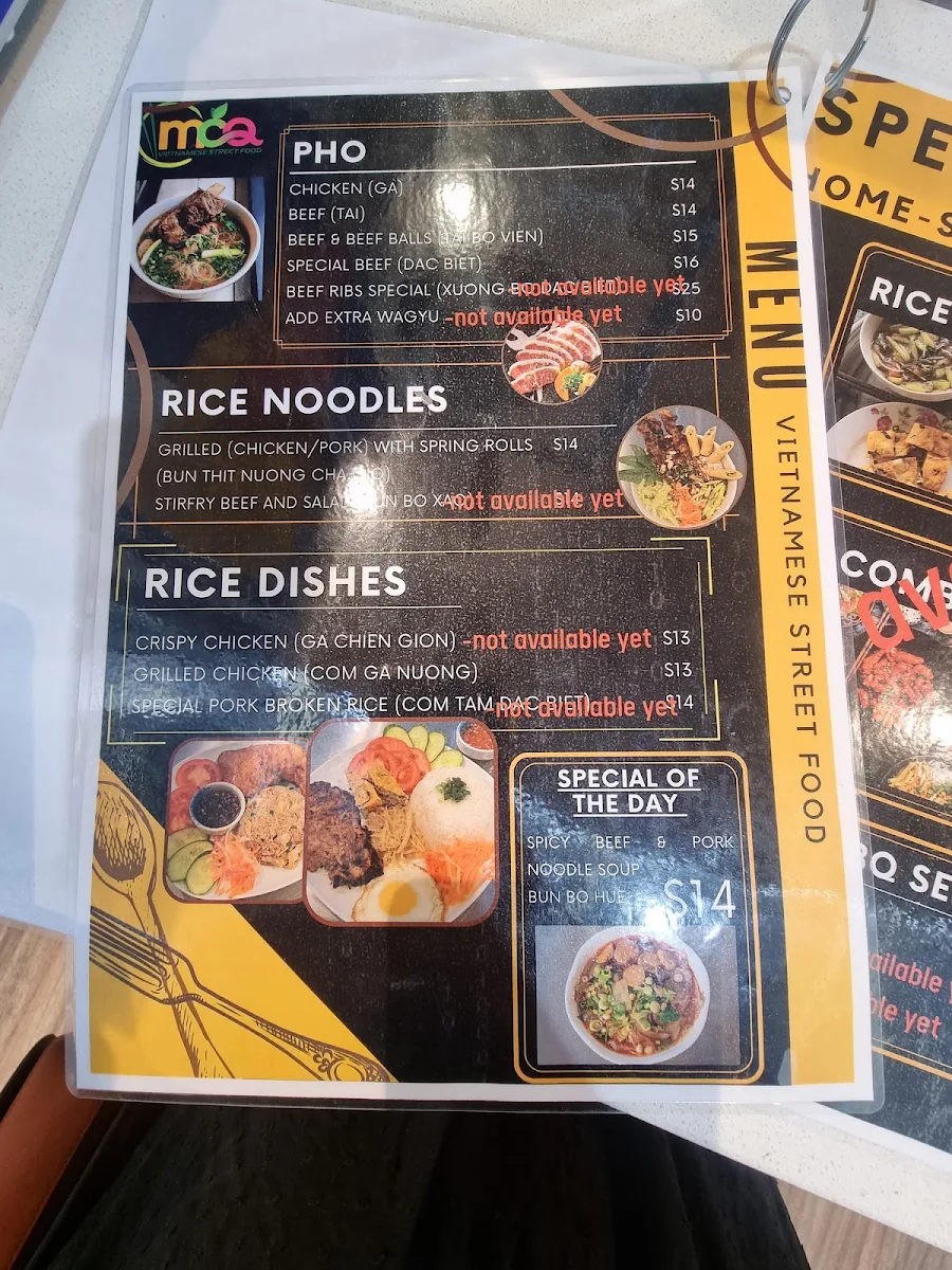 Menu, MCQ Vietnamese Street Food
