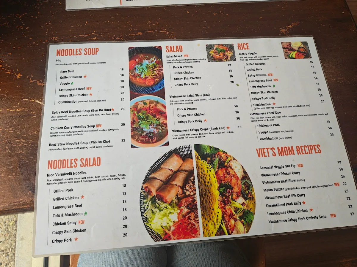 Menu, An Cafe Vietnamese Street Food