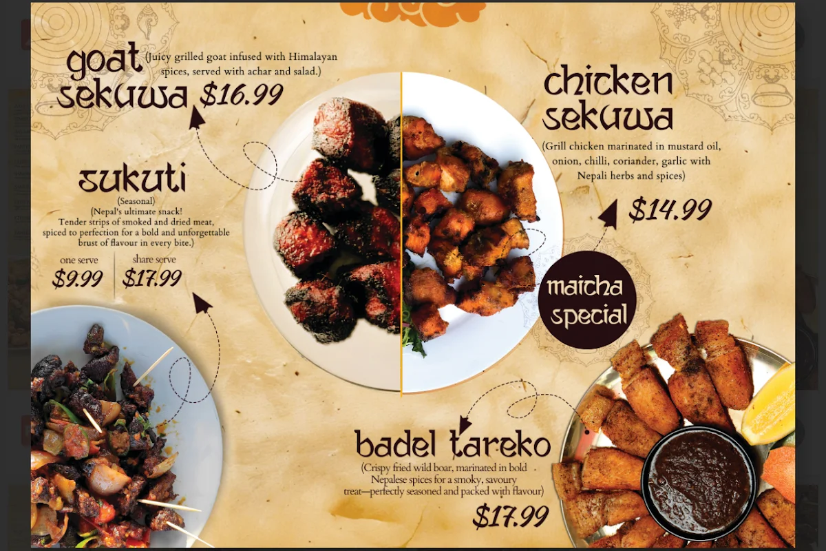 Menu, Maicha - Nepalese Restaurant