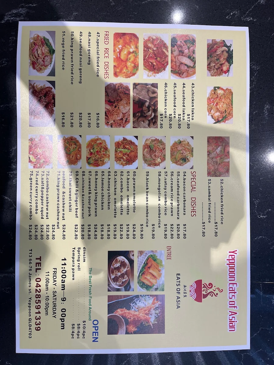 Menu, EATS OF ASIA