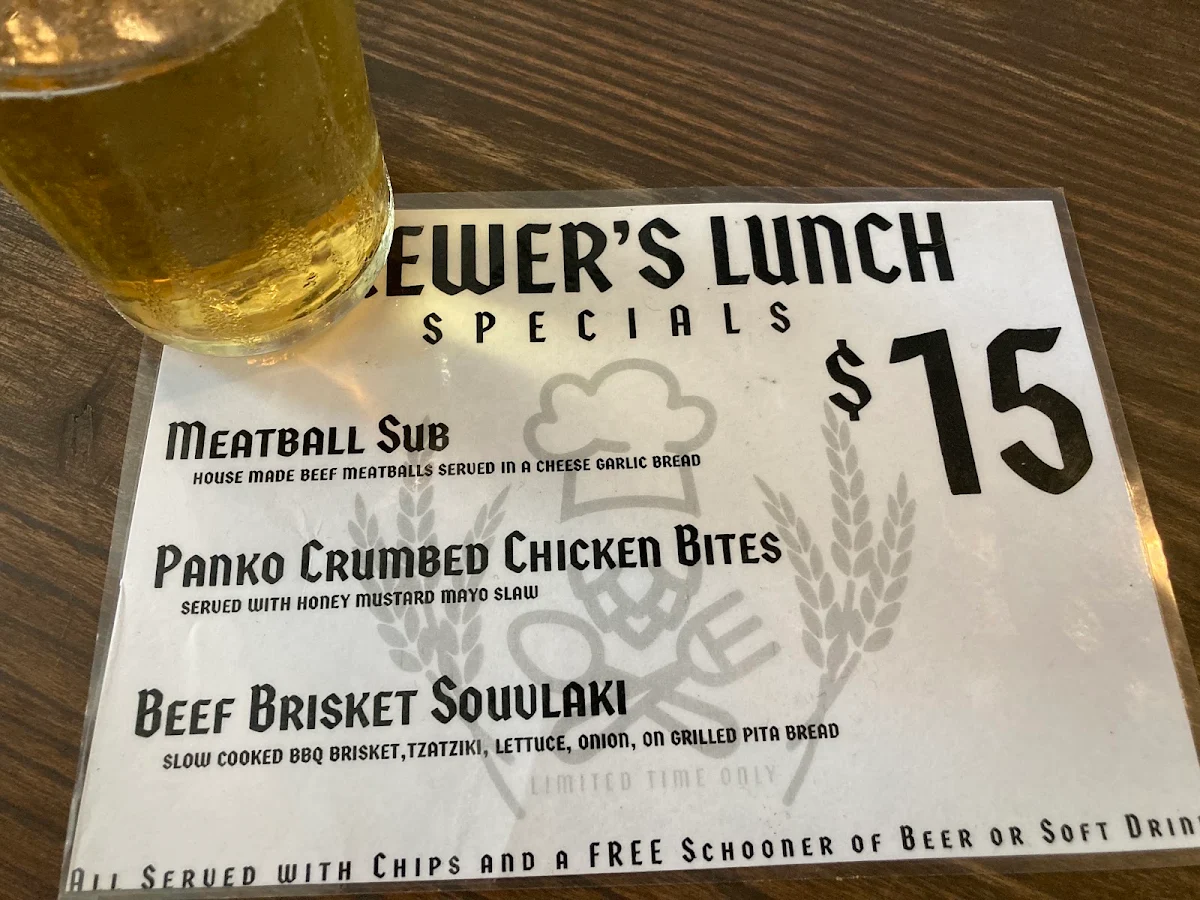 Menu, Townsville Brewing Co