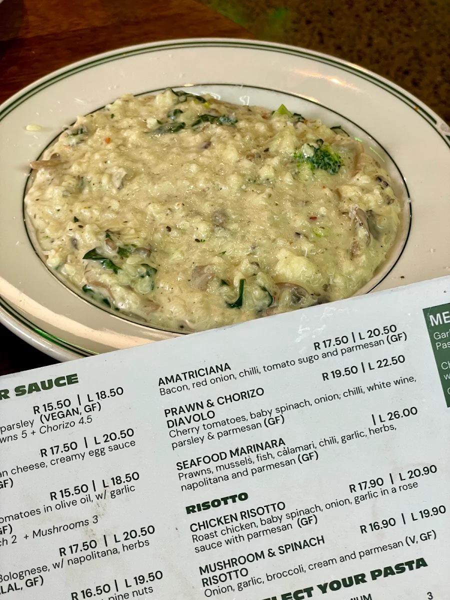 Menu, Mondo Di Pasta (QV Melbourne)