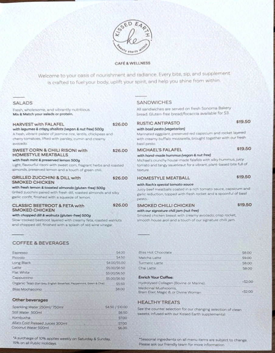 Menu, Kissed Earth