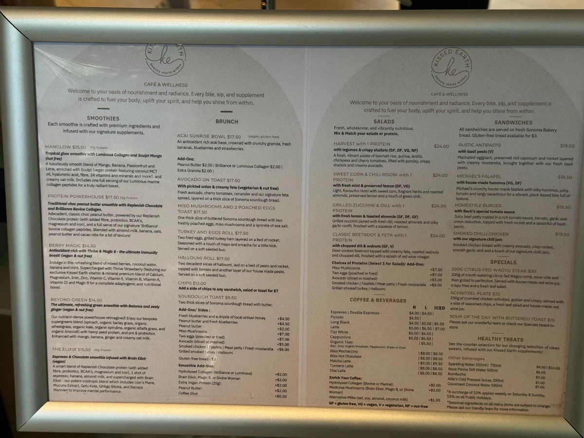 Menu, Kissed Earth