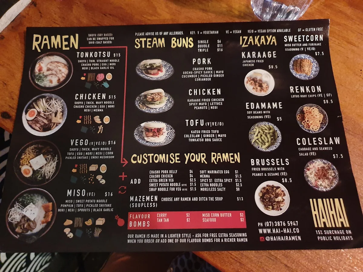 Menu, Hai Hai