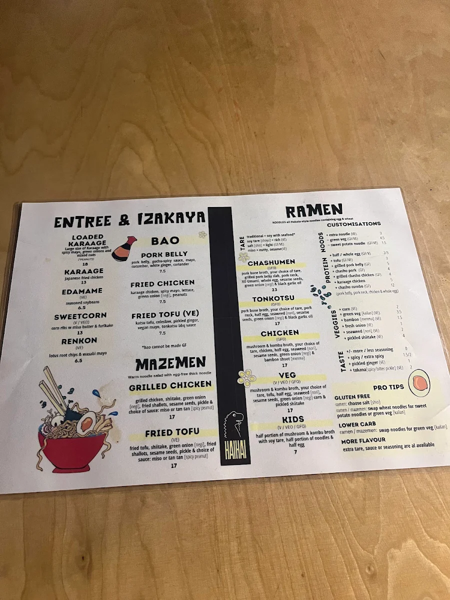 Menu, Hai Hai
