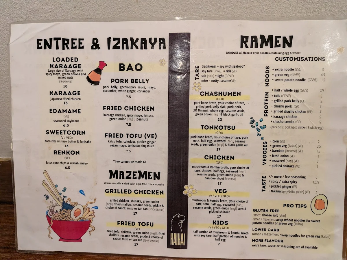Menu, Hai Hai