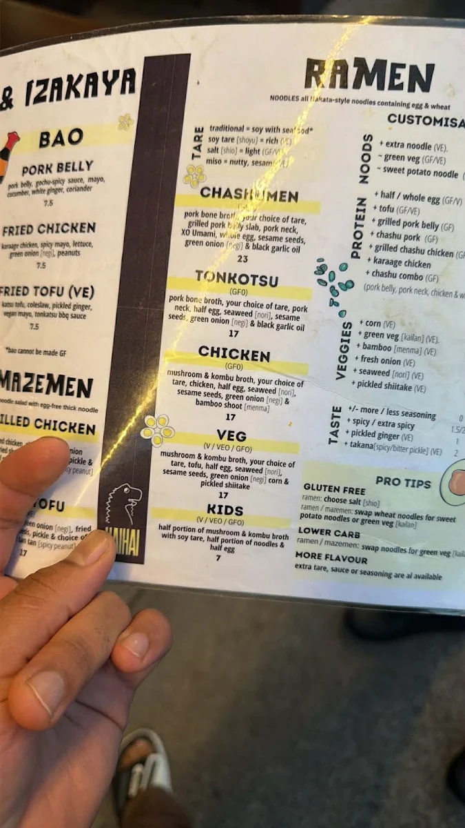 Menu, Hai Hai