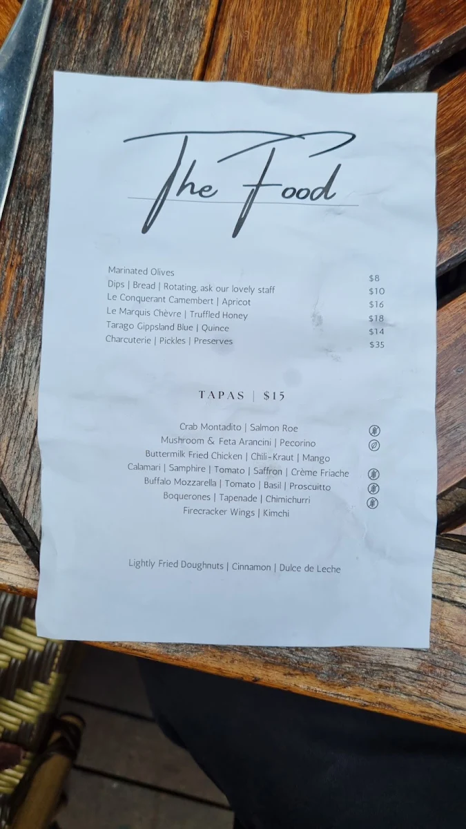 Menu, The Rio