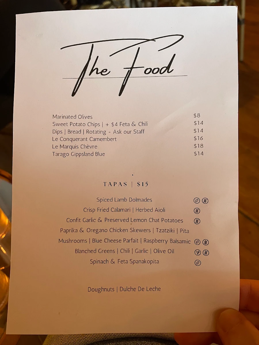 Menu, The Rio