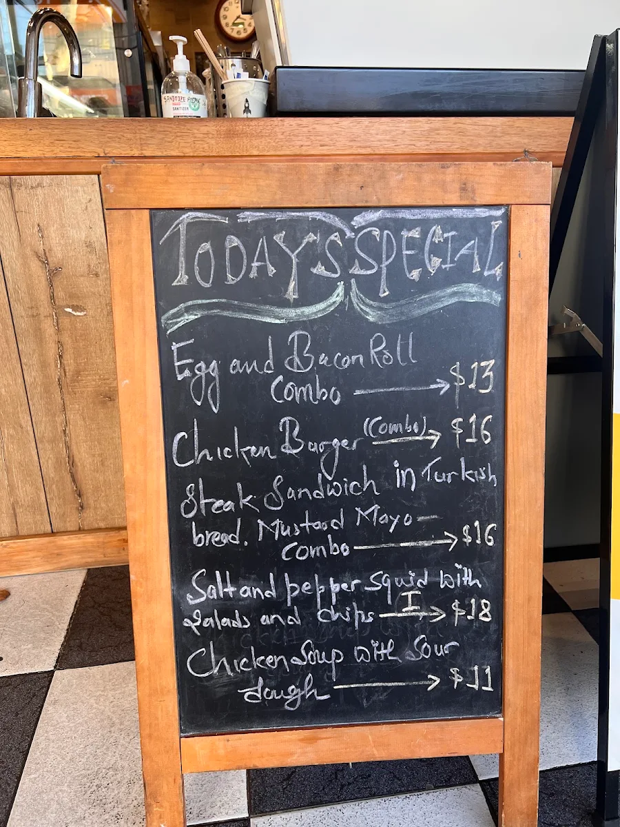 Menu, Cafe Glory and foods