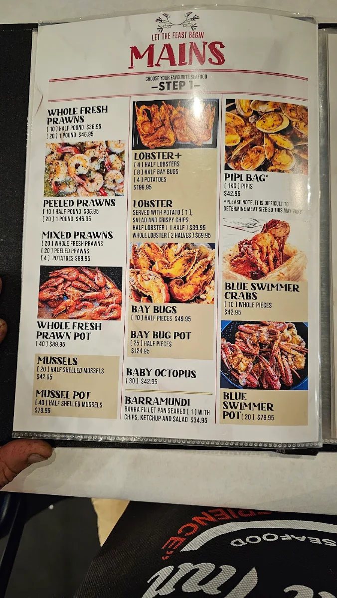 Menu, Kickin’Inn Emerton