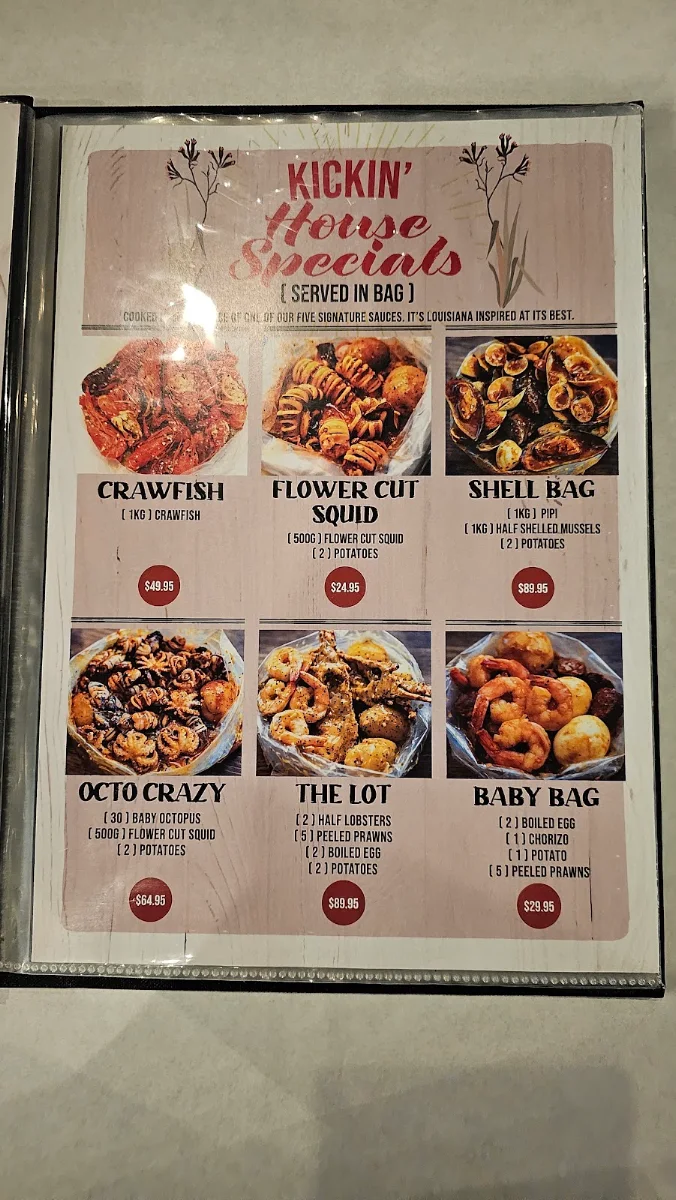Menu, Kickin’Inn Emerton
