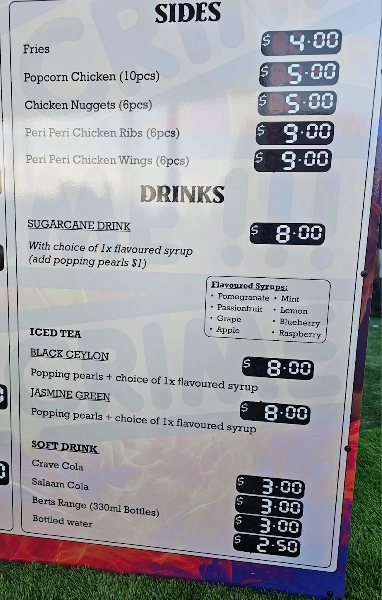 Menu, Criminal Grillz