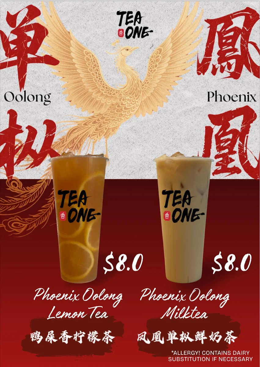 Menu, Tea One South Yarra