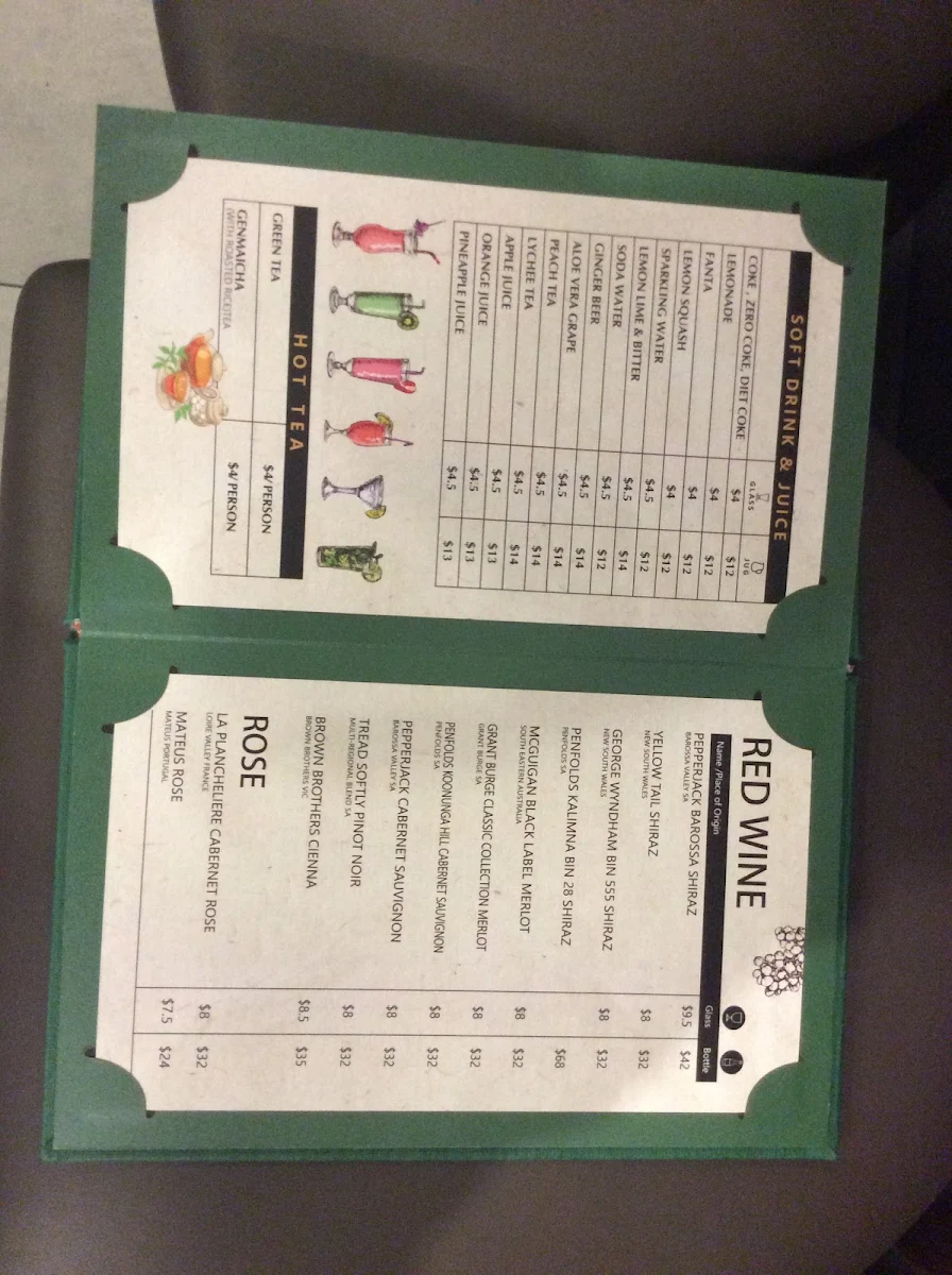 Menu, Oshima Mooroolbark All You Can Eat