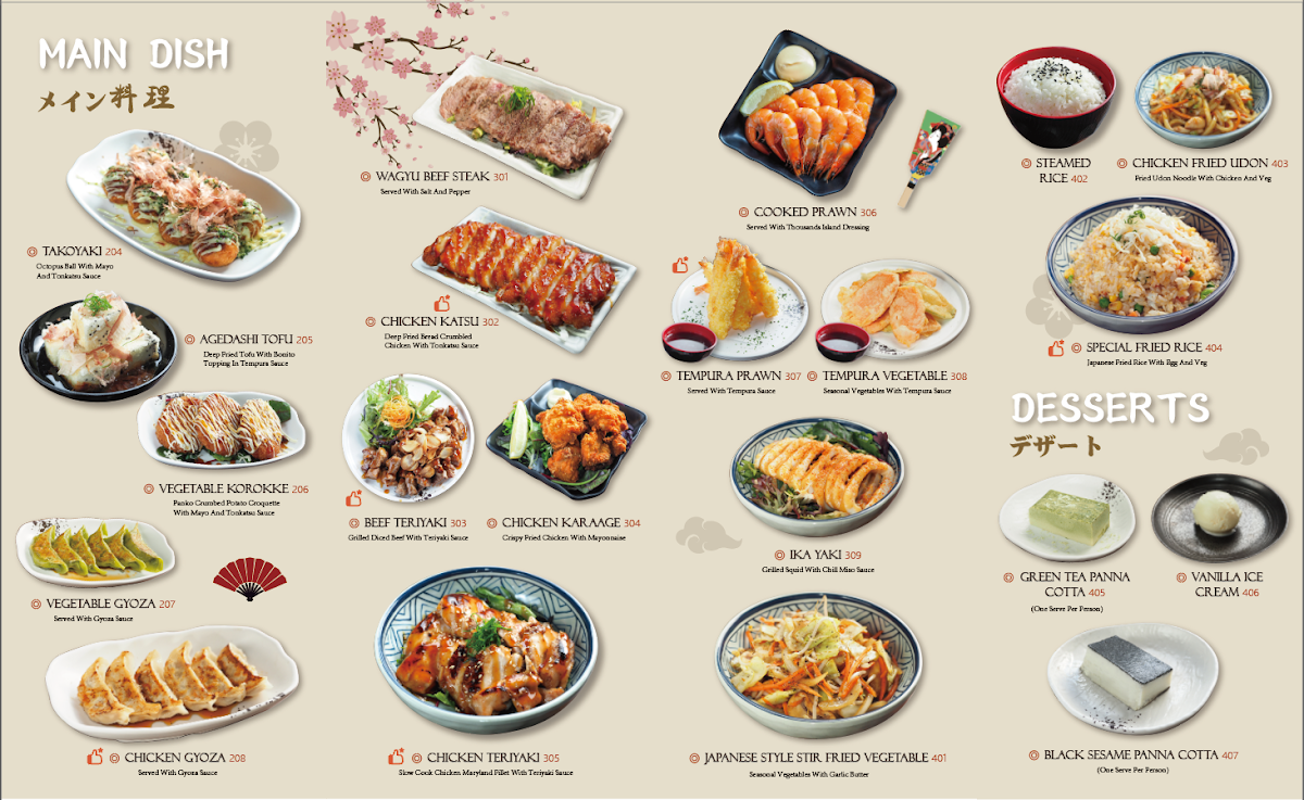 Menu, Oshima Mooroolbark All You Can Eat