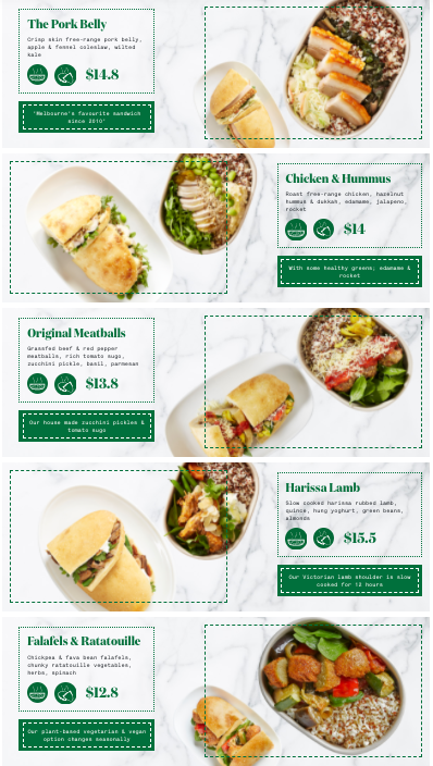 Menu, EARL Canteen - 567 Collins St