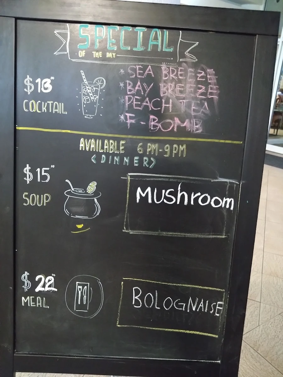 Menu, Coral Hedge Brasserie