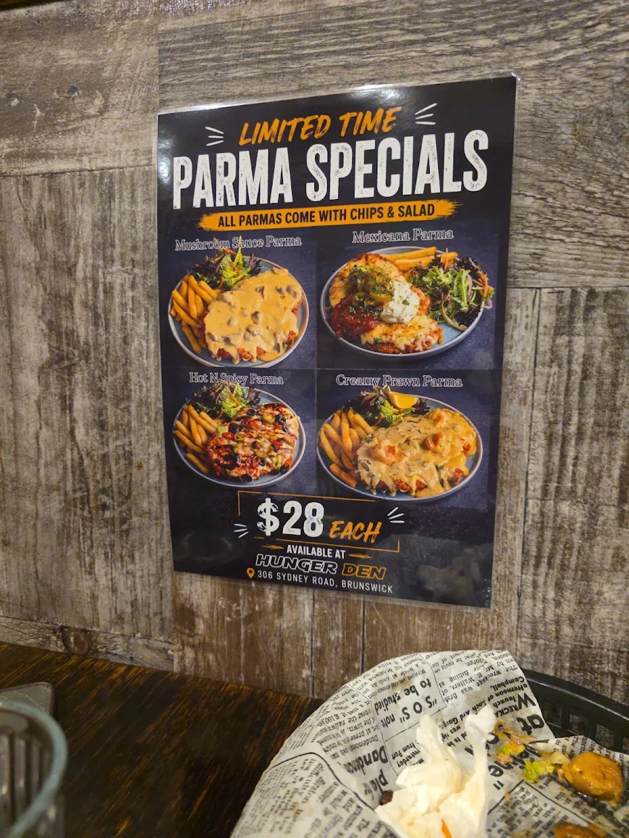 Menu, Hunger Den