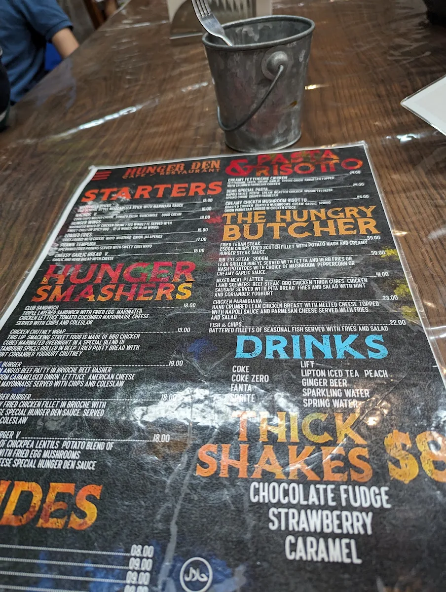 Menu, Hunger Den