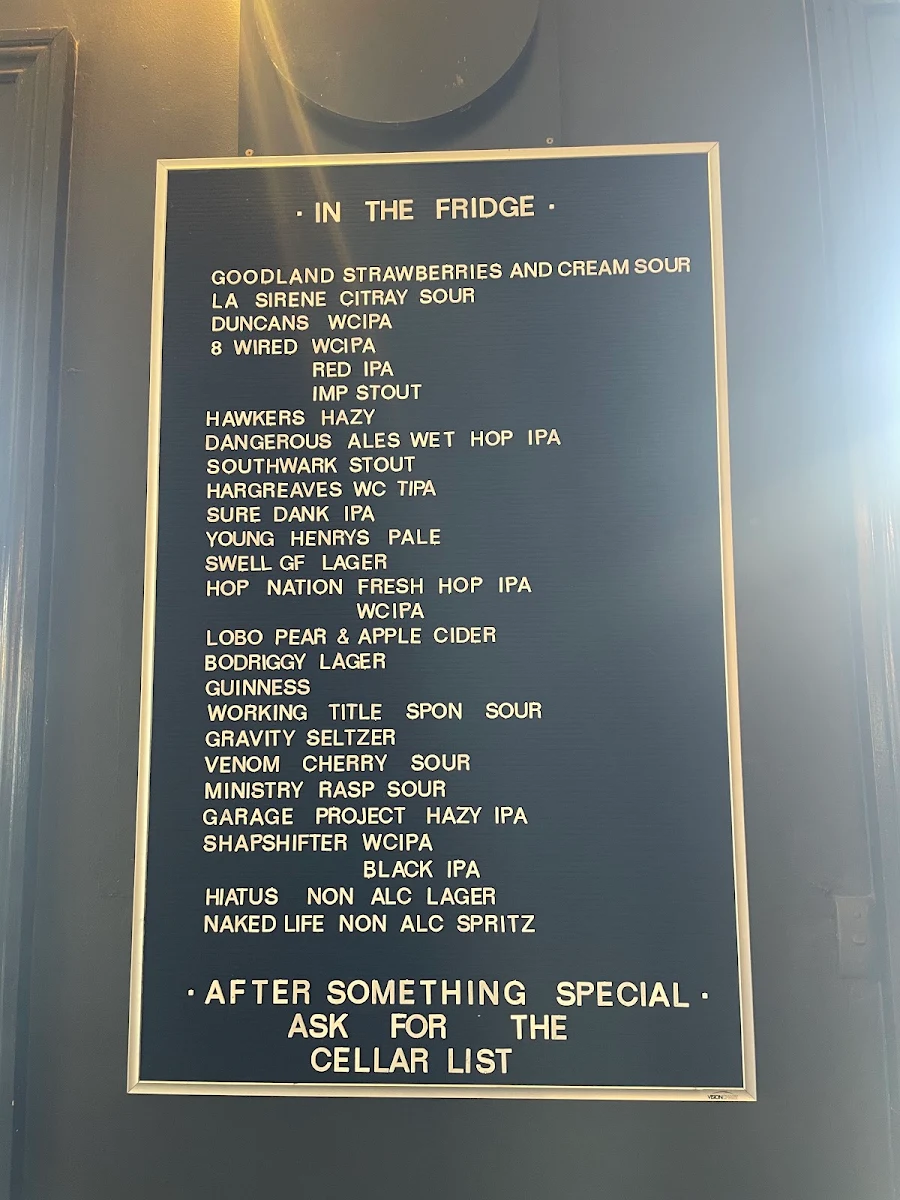 Menu, The Franklin Hotel