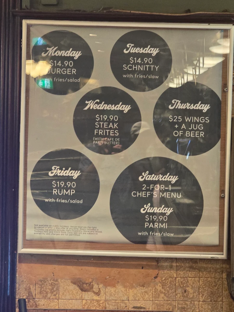 Menu, The Edinburgh Castle Hotel