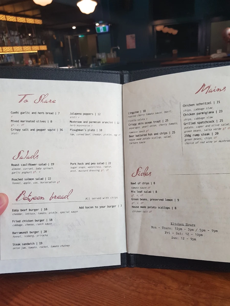 Menu, The Edinburgh Castle Hotel