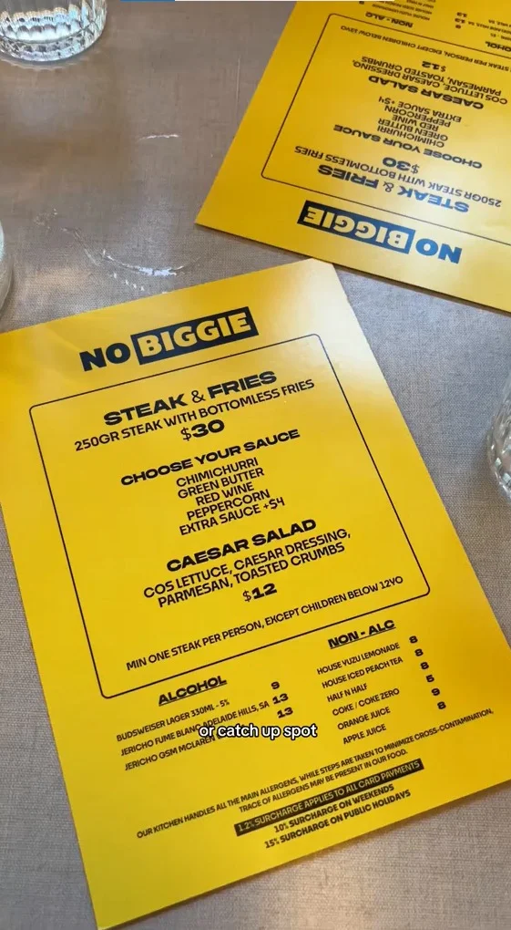 Menu, No Biggie