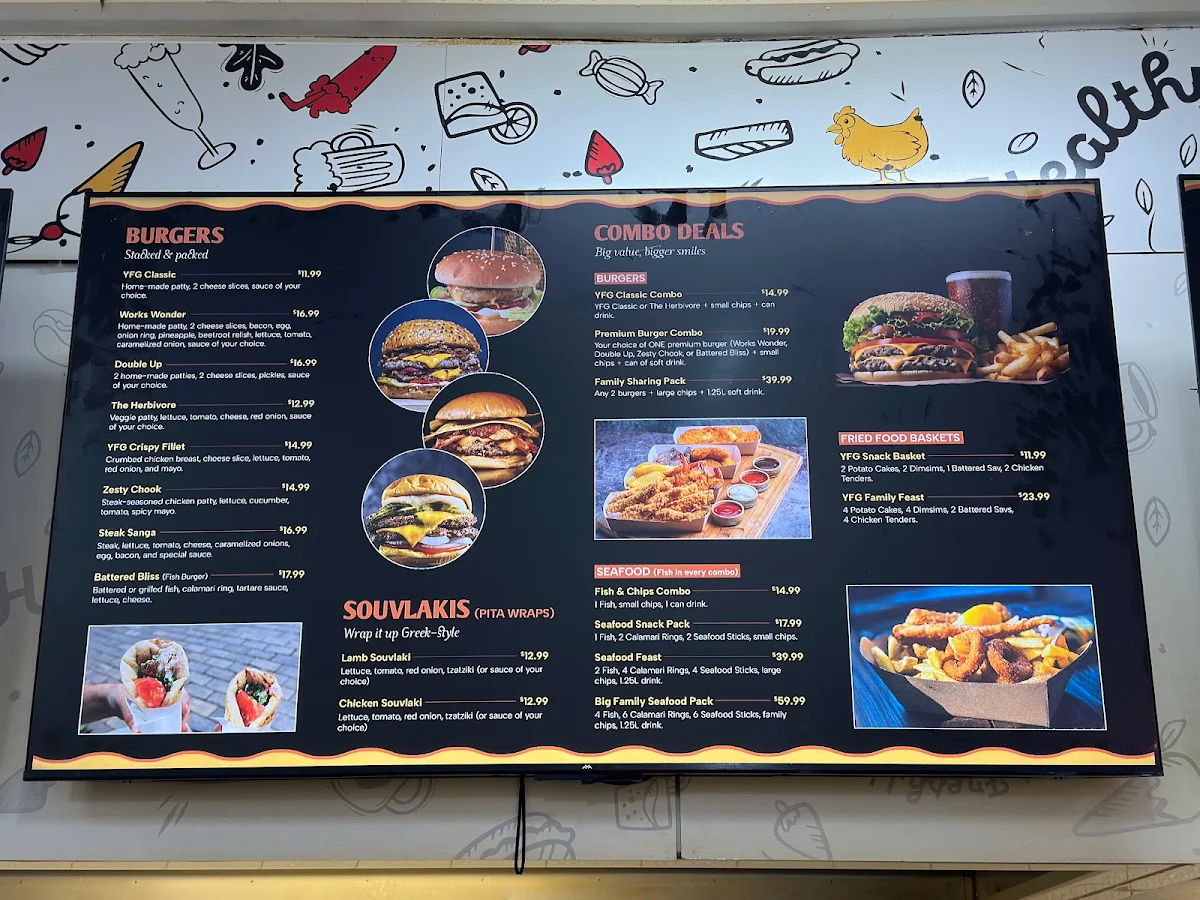 Menu, Yarra Fry & Grill