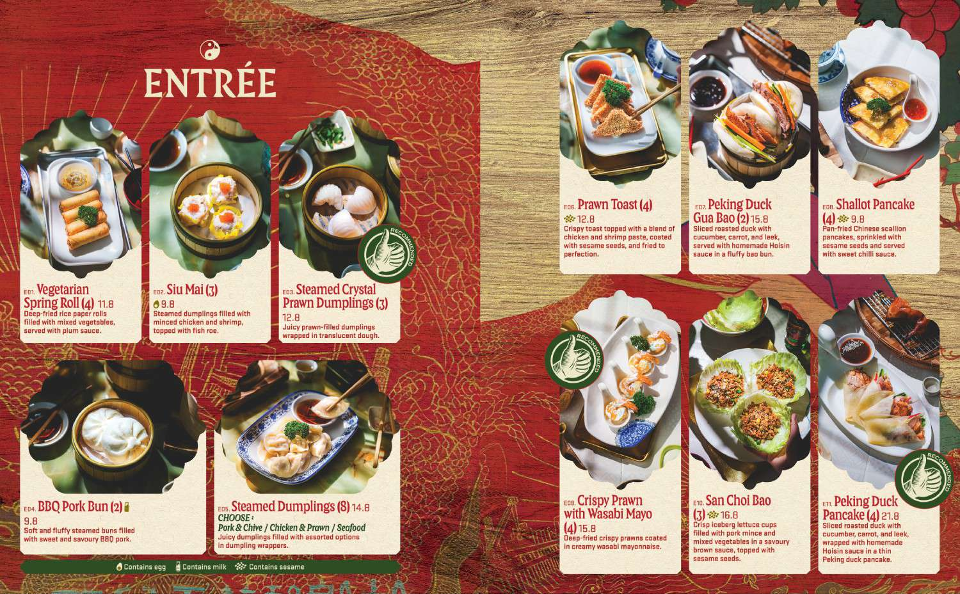 Menu, Mandarin Duck Tea Tree Plaza
