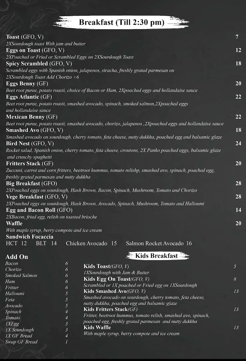 Menu, Jun & Nov