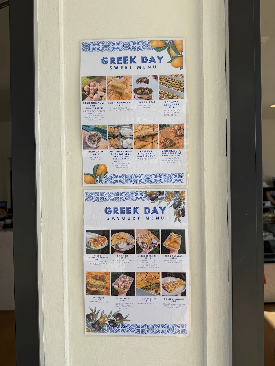 Menu, Baked by M&G