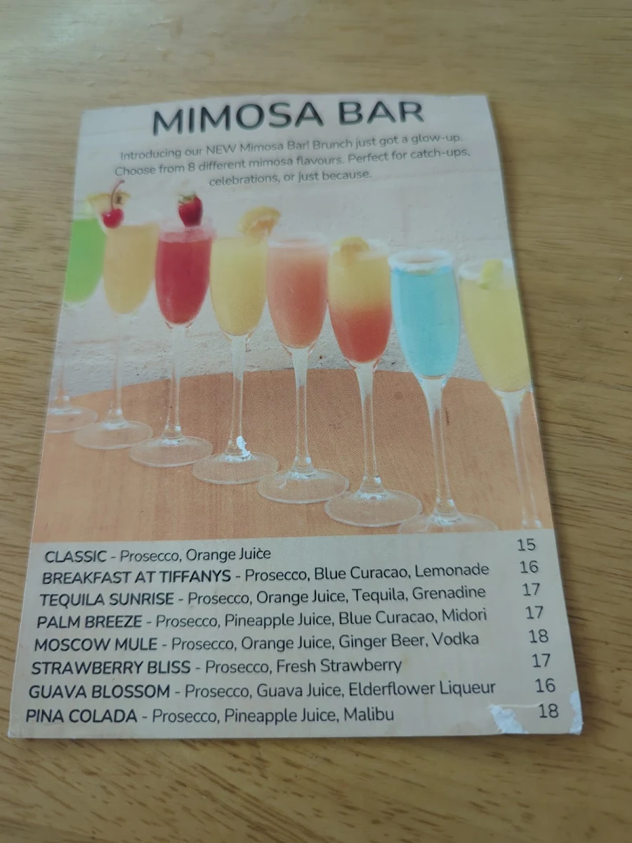 Menu, The Winey Cow