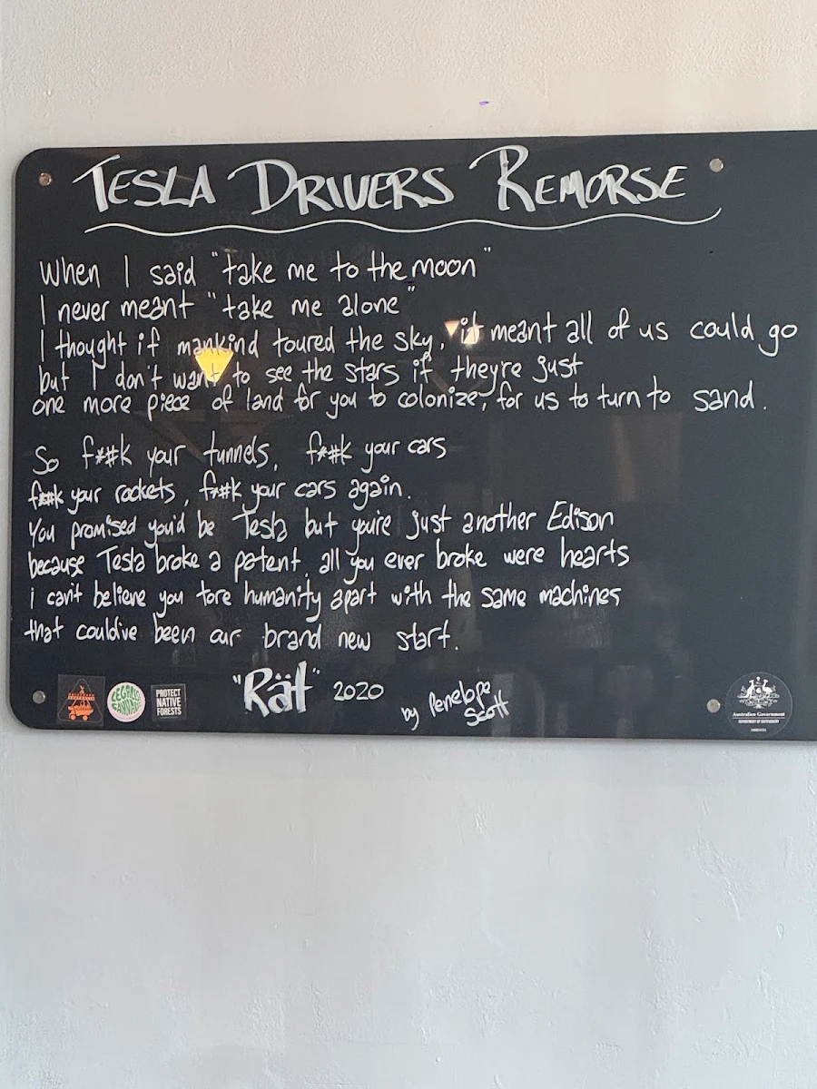 Menu, Cafe Evolve