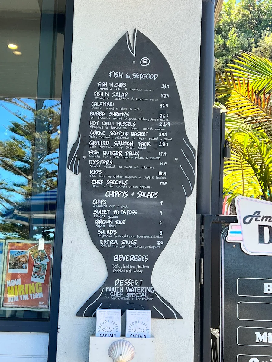 Menu, Captain Hooked