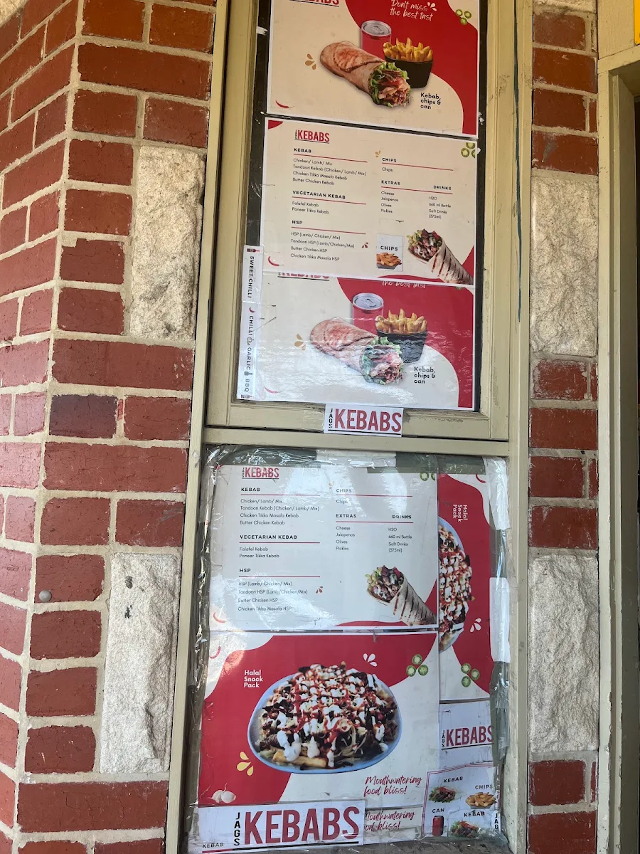 Menu, Jag's Kebabs Sorrento