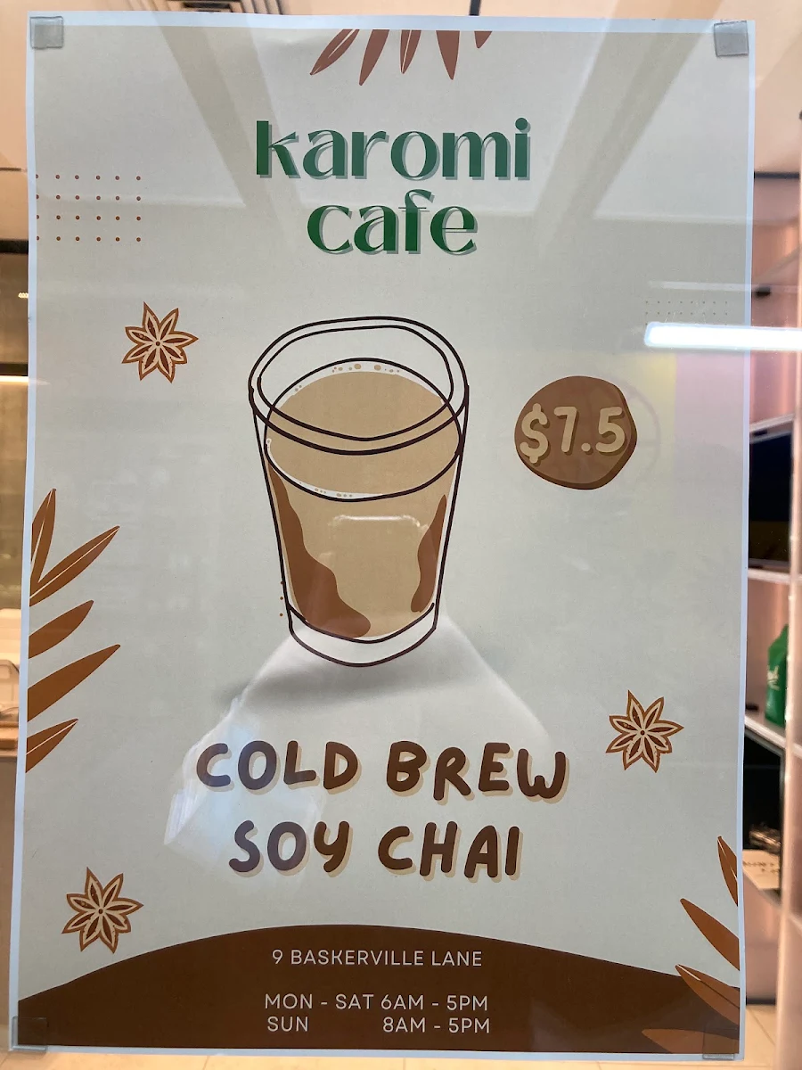 Menu, Karomi Cafe - Baskerville Lane
