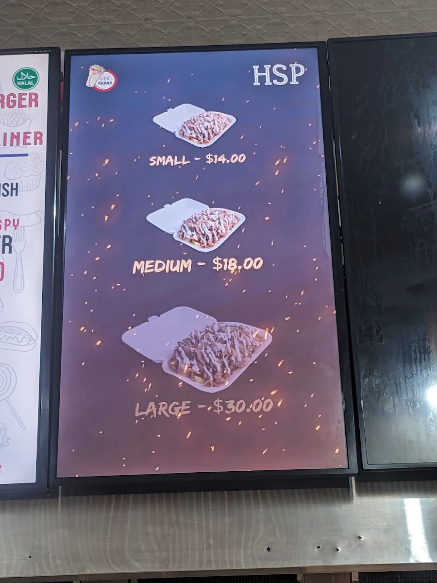 Menu, UFC Kebab