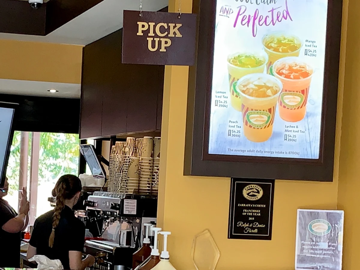 Menu, Zarraffa's Coffee Mango Hill