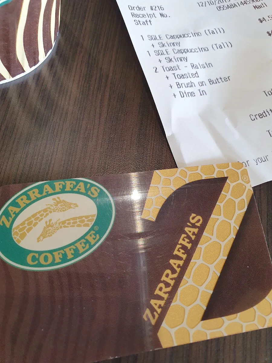 Menu, Zarraffa's Coffee Mango Hill