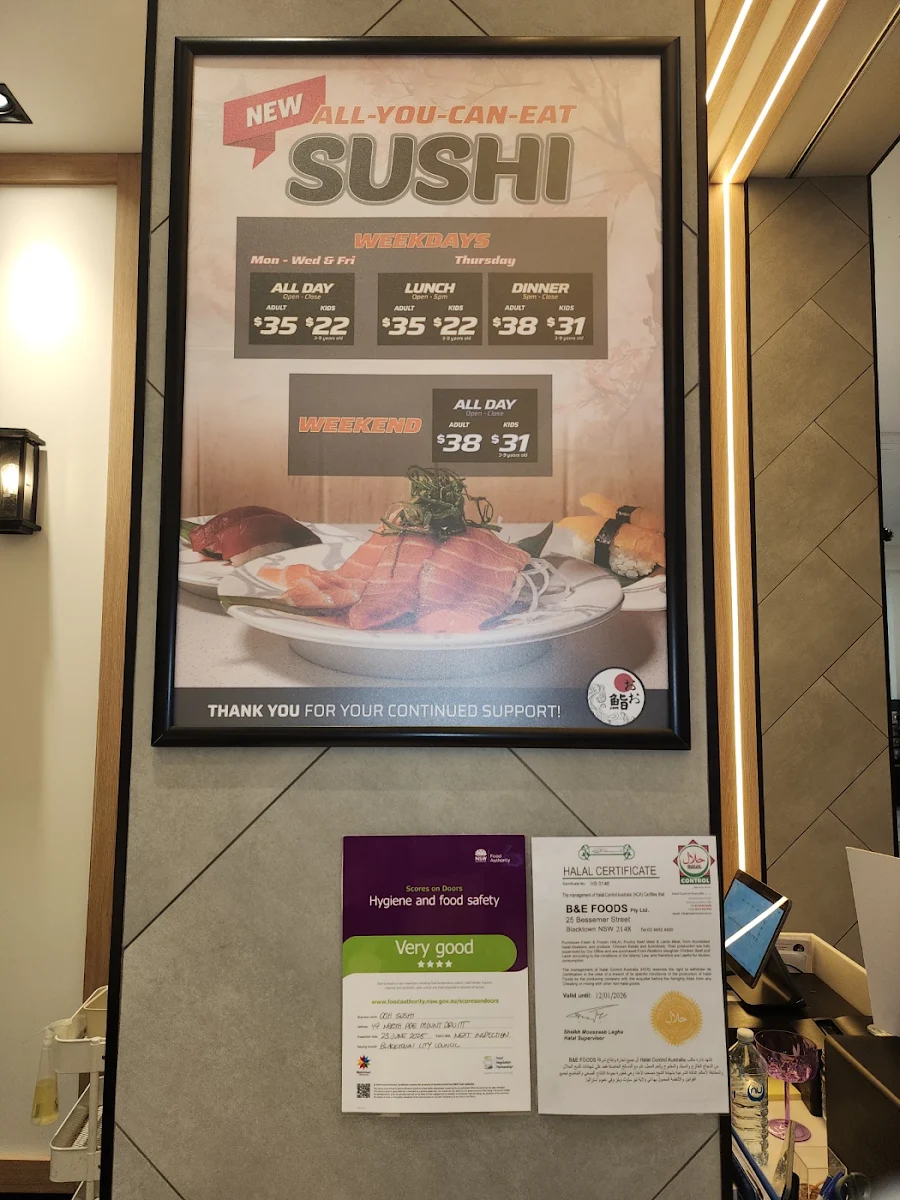 Menu, OOH Sushi