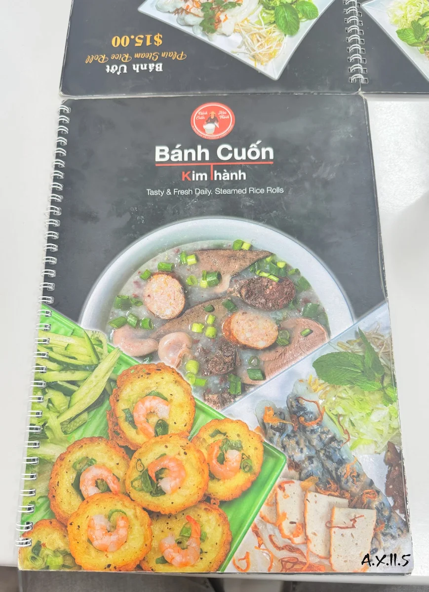 Menu, Banh Cuon Kim Thanh Bankstown