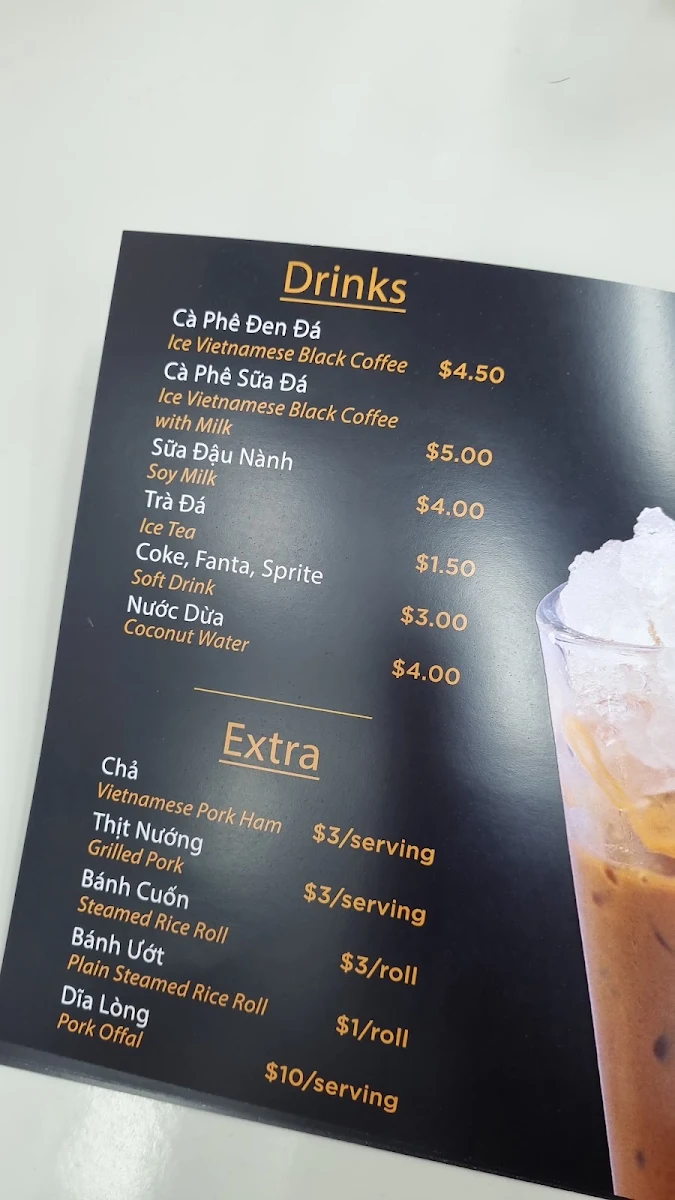 Menu, Banh Cuon Kim Thanh Bankstown