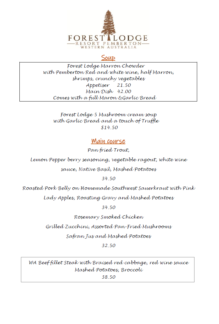 Menu, Chefingo's Restaurant & Wine Lounge