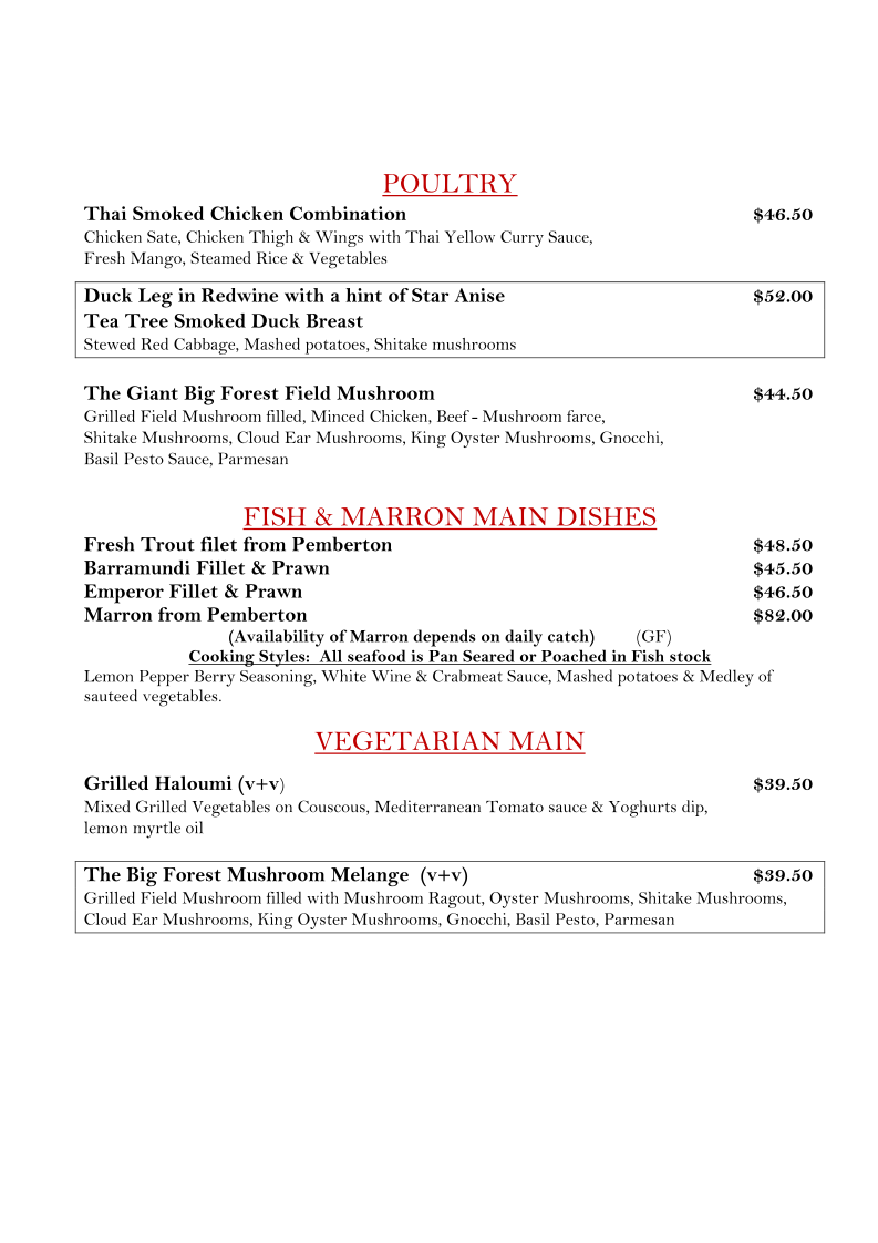Menu, Chefingo's Restaurant & Wine Lounge